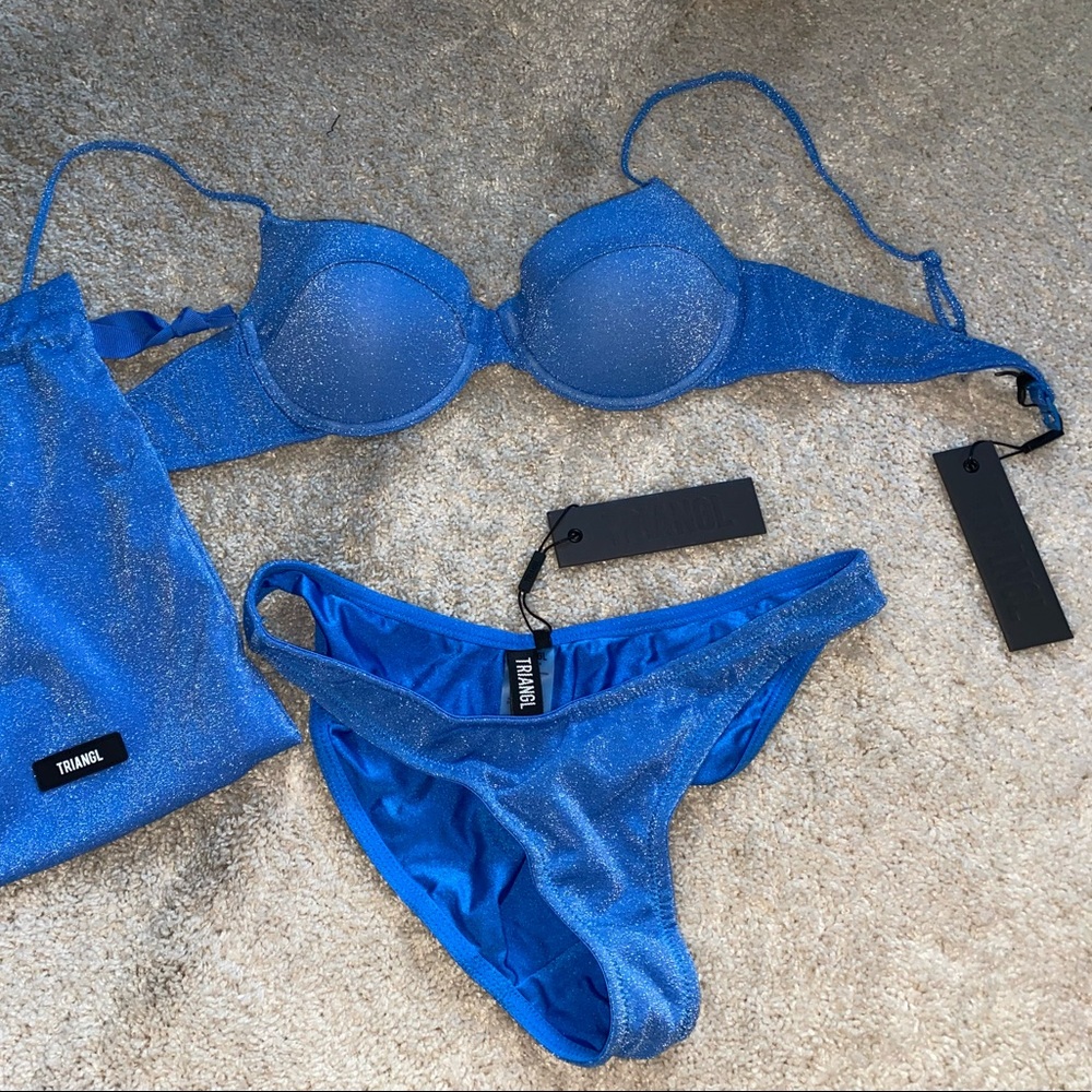 NWT - Triangl Romy bikini in Blue Marina Sparkle